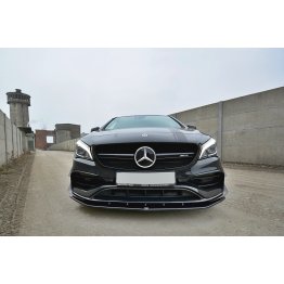 Накладка сплиттер на передний бампер Вар2 на Mercedes CLA C117 A45 AMG рестайл